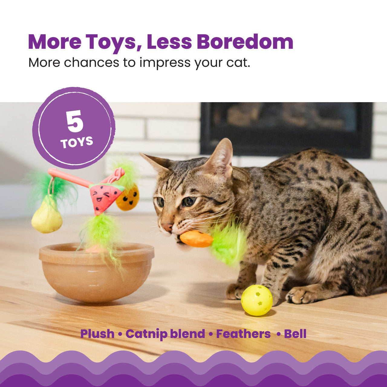 Catstages Hunt N' Wobble Fruit Bowl - Juguetes para Gatos
