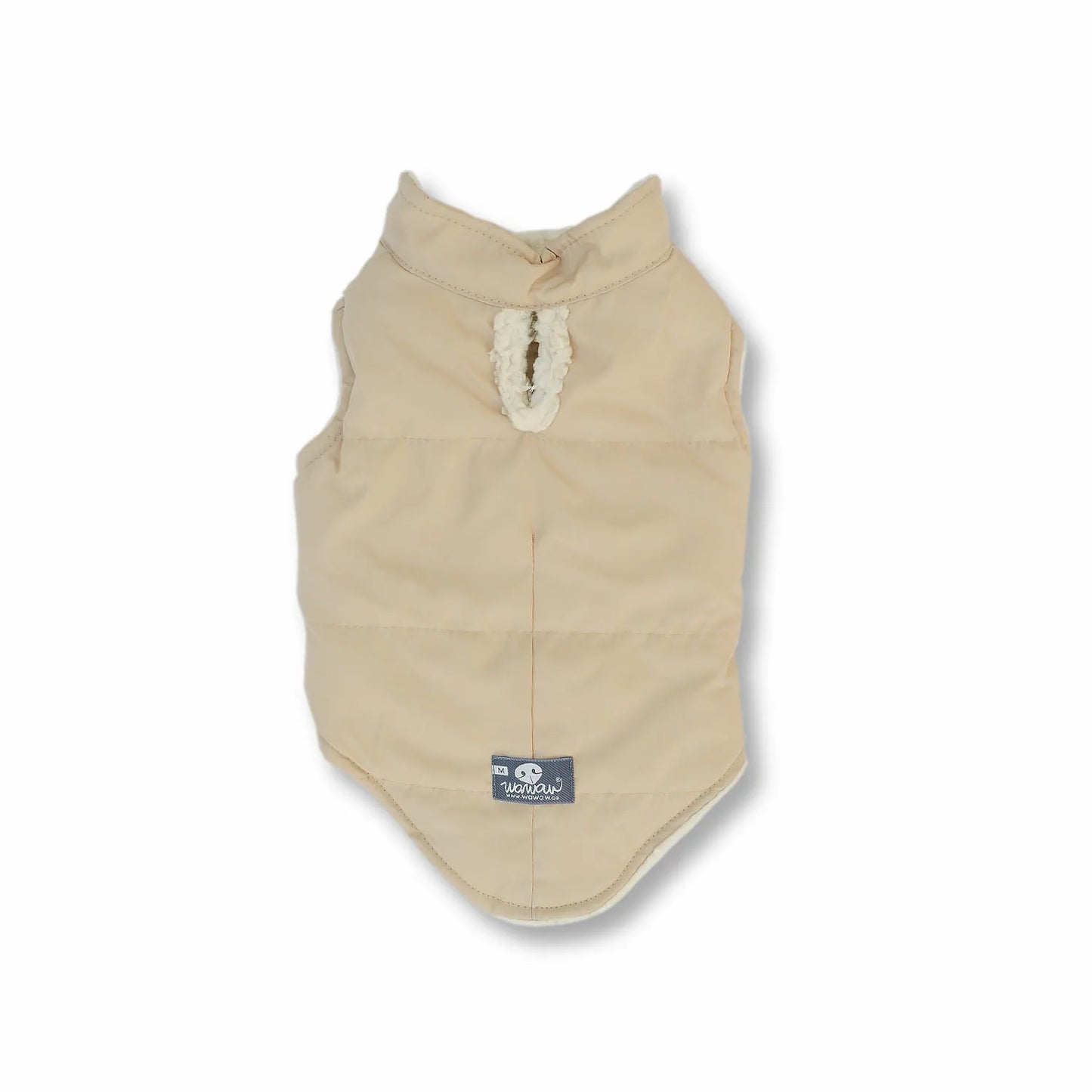 Chaleco Beige Doble Faz Borrego Marfil Wawaw - Chaleco deportivo para perros y gatos
