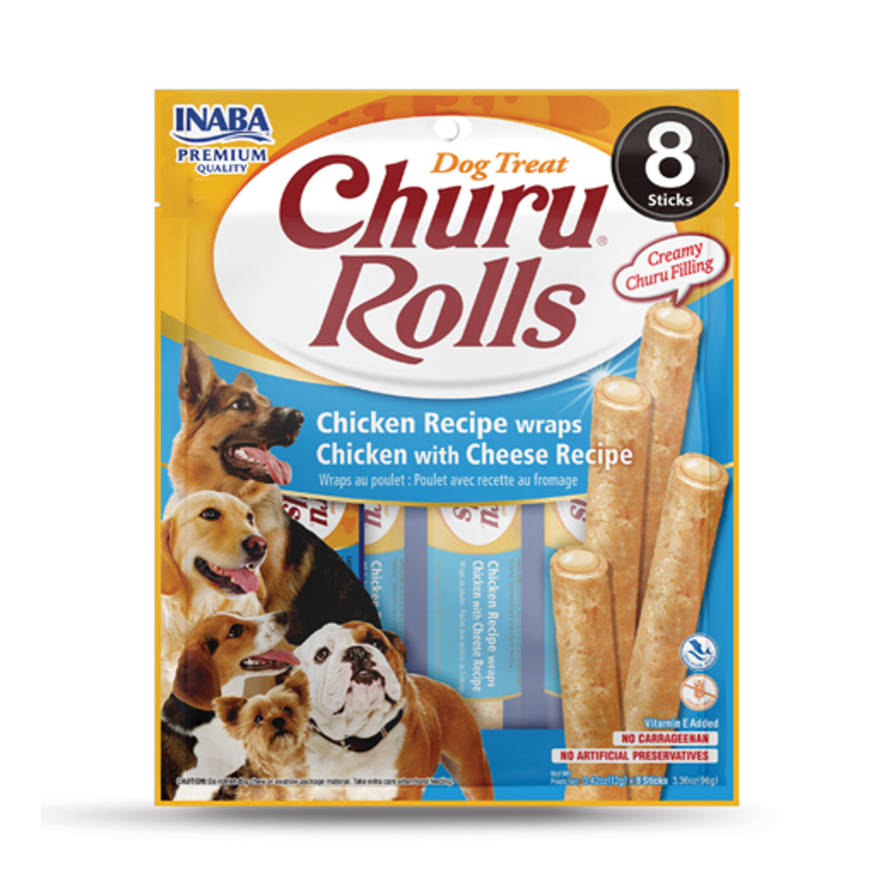 Churu Rolls Chicken with Cheese - Snacks para Perros