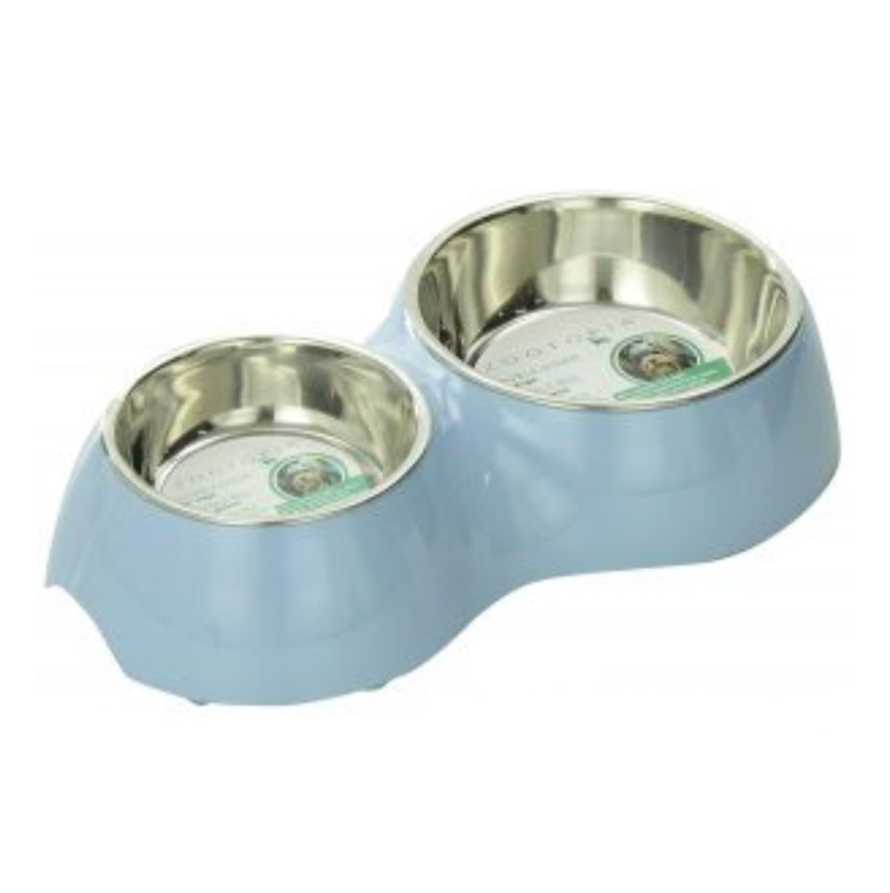 Comedero Melamina Doble Azul - Comederos para Perros y Gatos