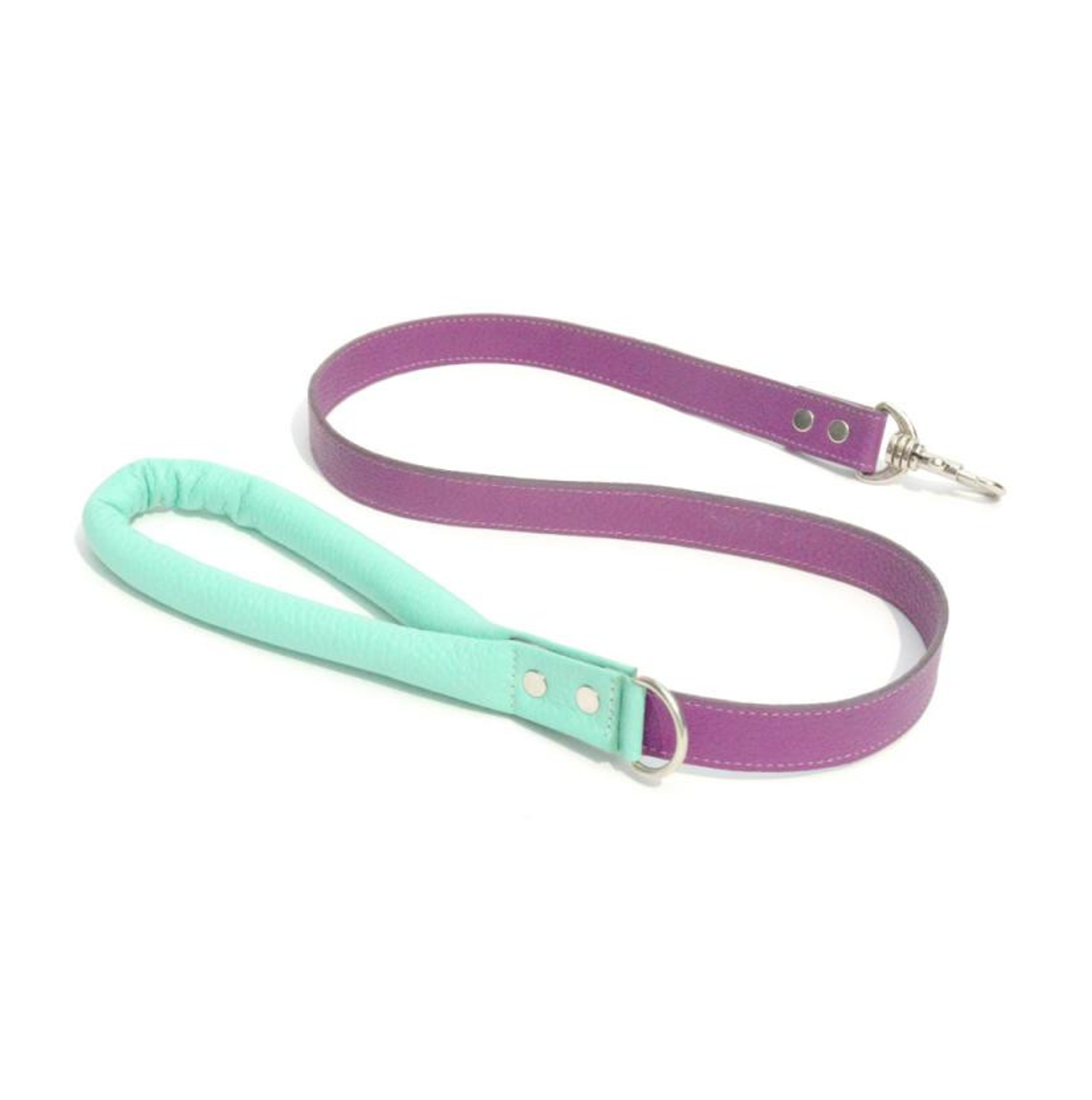 Correa Cuero Morado/Turquesa - Correas para Perros