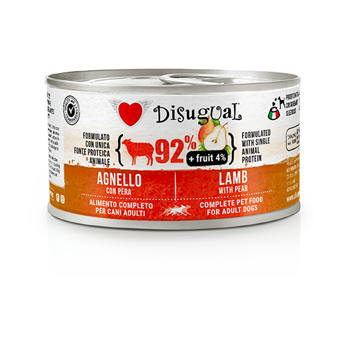 Disugual Dog Adult Fruit Cordero y Pera - Alimento Húmedo para Perros