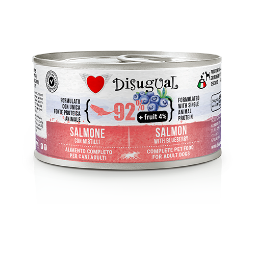 Disugual Dog Adult Fruit Salmón y Arándanos - Alimento Húmedo para Perros