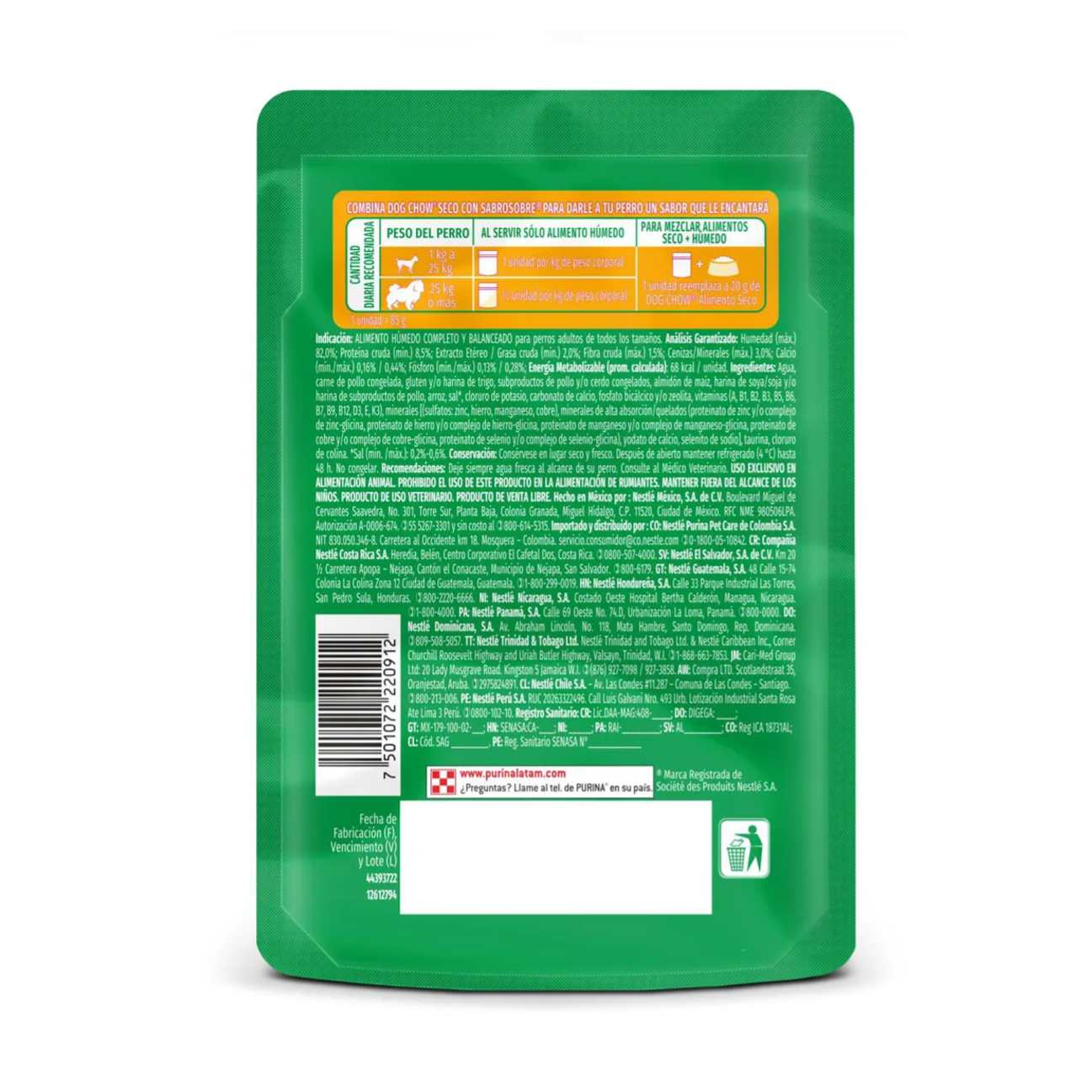 Dog Chow Pouch Adultos Pollo - Alimento Húmedo para Perros