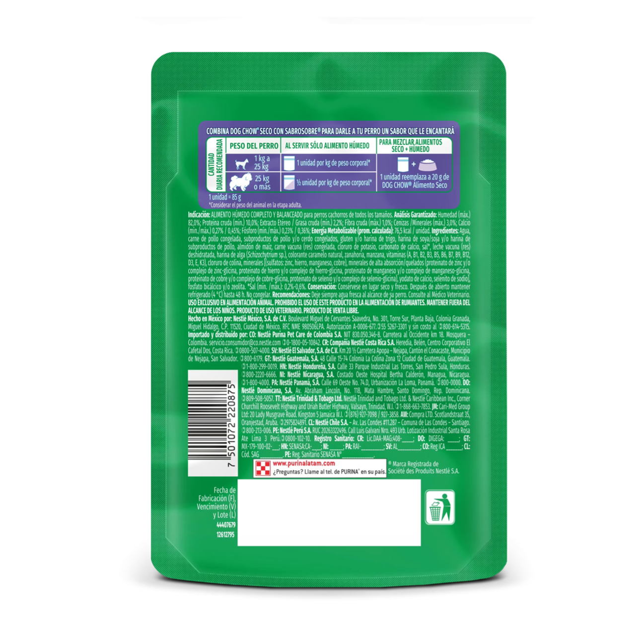 Dog Chow Pouch Cachorros Carne - Alimento Húmedo para Perros