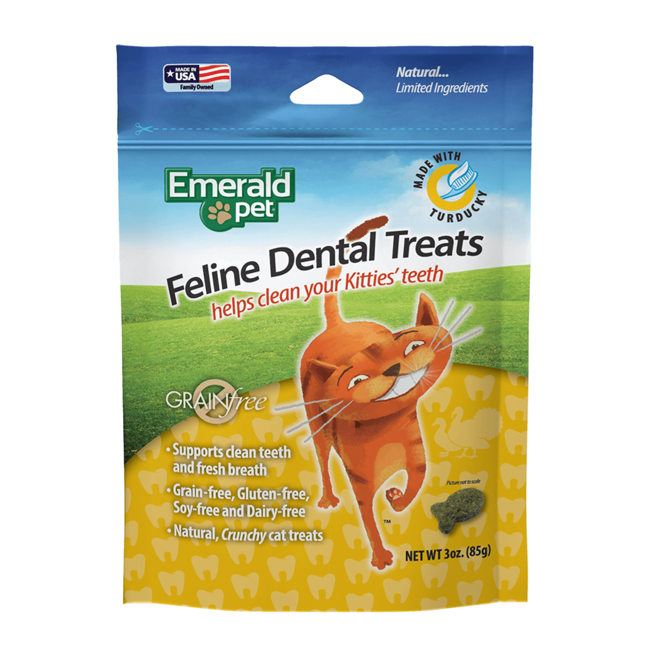 Emerald Pet Cat Snack Dental Pato Pavo - Snacks para Gatos