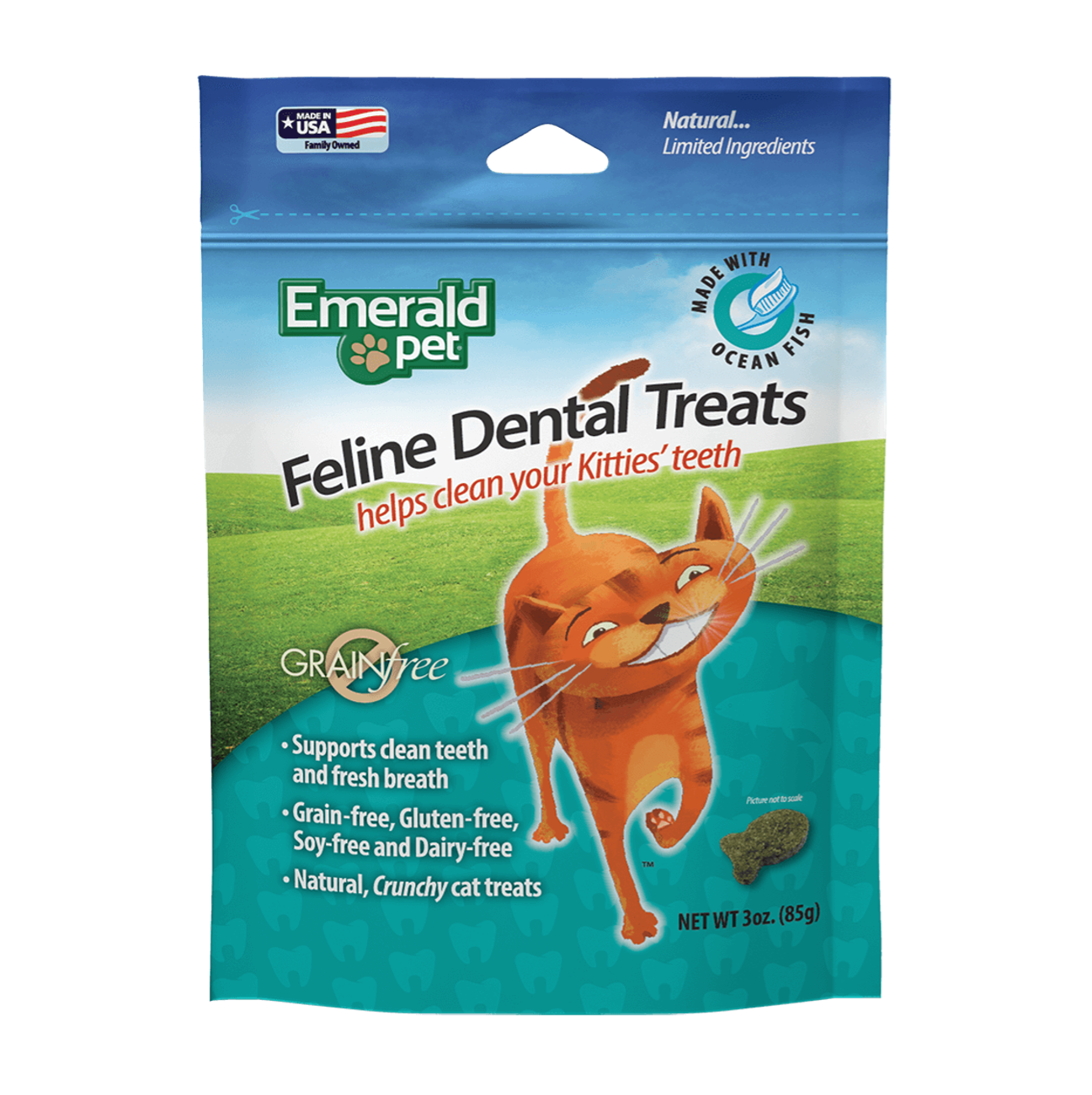 Emerald Pet Cat Snack Dental Pescado Oceánico - Snacks para Gatos
