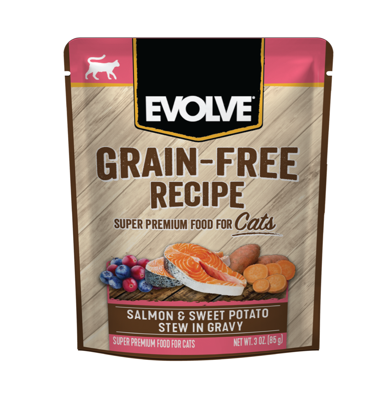 Evolve Cat Grain Free Pouch Salmón y Papa Dulce - Alimento Húmedo para Gatos