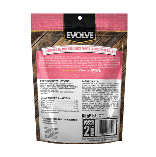 Evolve Grain Free Jerky Bites Salmón - Snacks para Perros