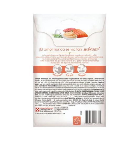 Fancy Feast Purée Kiss Atún y Salmón - Snacks para Gatos