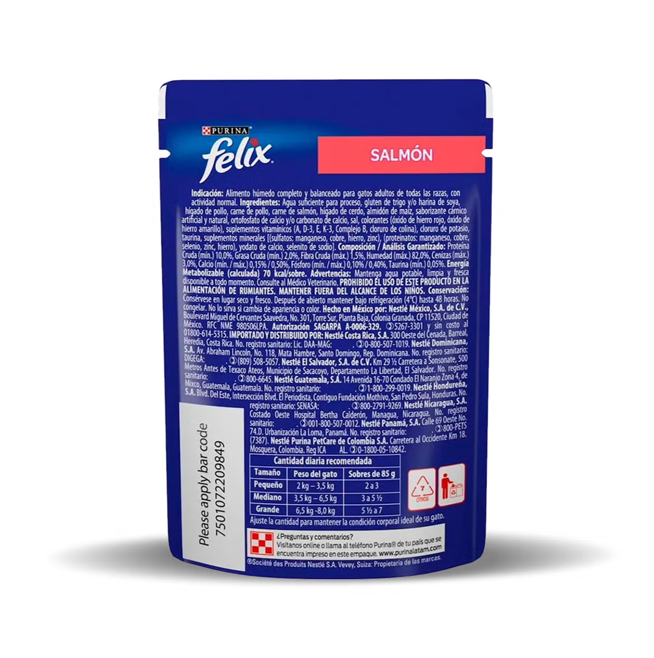 Felix Pouch con Salmón - Alimento Húmedo para Gatos