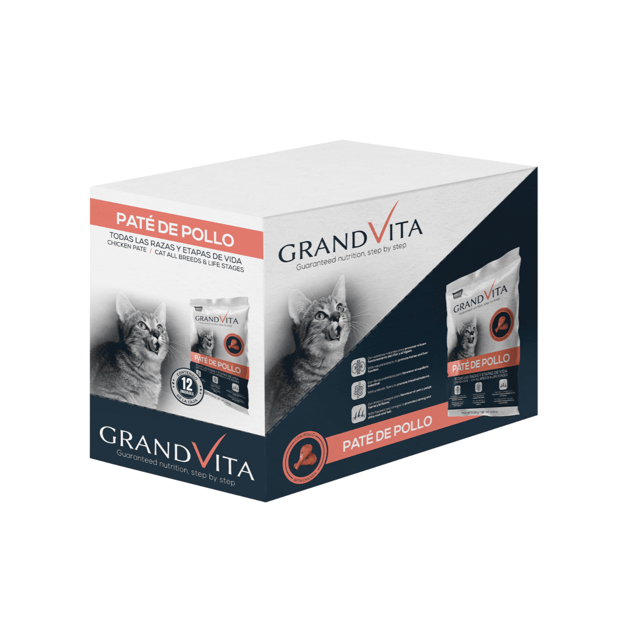 Grand Vita Paté de Pollo - Alimento húmedo para Gatos