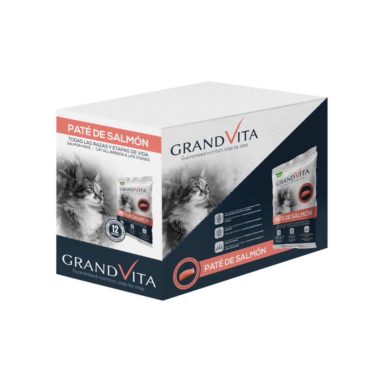 Grand Vita Paté de Salmón - Alimento húmedo para Gatos