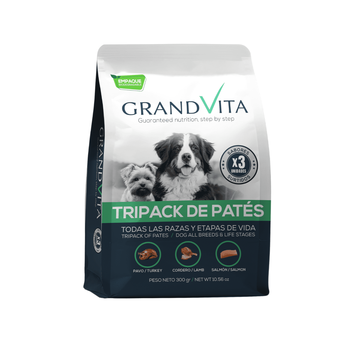 Grand Vita Tripack Paté Surtido - Alimento Húmedo para Perros