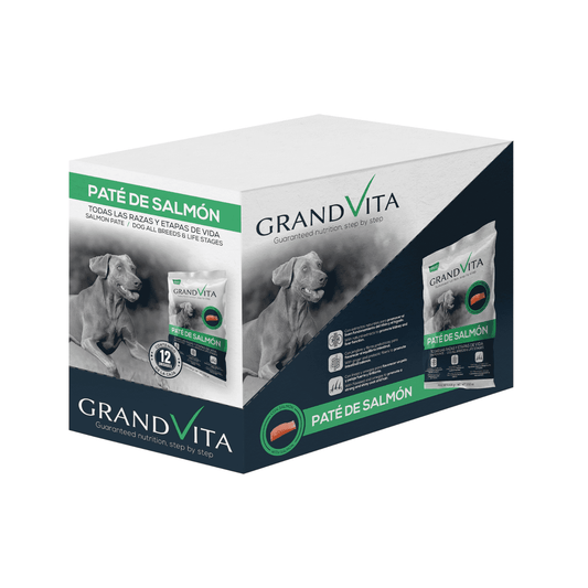 Grand Vita Paté de Salmón - Alimento Húmedo para Perros