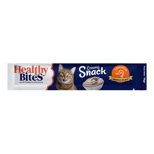 Healthy Bites Creamy Snack Camarón para Gatos - Snacks para Gatos