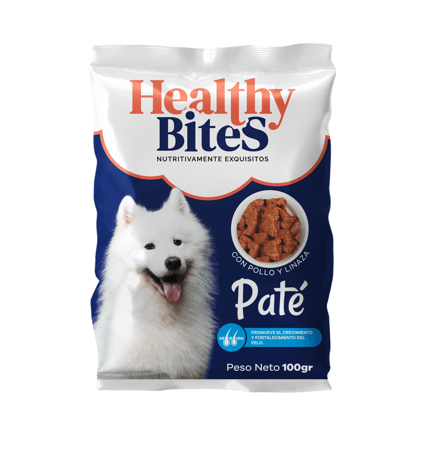 Healthy Bites Paté Derm Pollo con Linaza - Alimento Húmedo para Perros