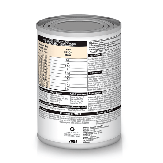 Hill's Science Diet Adult 7+ Chicken and Barley Entrée Lata - Alimento Húmedo para Perros