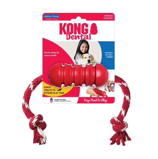 Kong Dental with Rope Medium - Juguetes para Perros