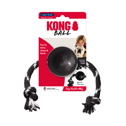 Kong Extreme Ball with Rope Large - Juguetes para Perros