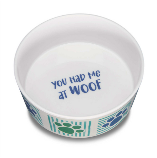 Loving Pets Dolce Bowl "You Had Me at Woof" - Comederos para Perros