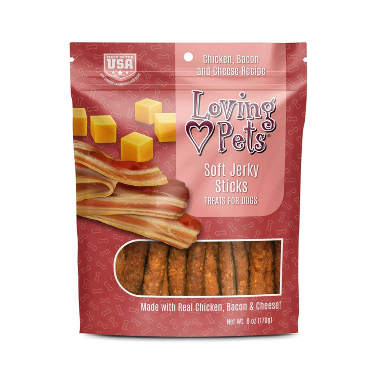 Loving Pets Soft Jerky Sticks Bacon and Cheese - Snacks para Perros