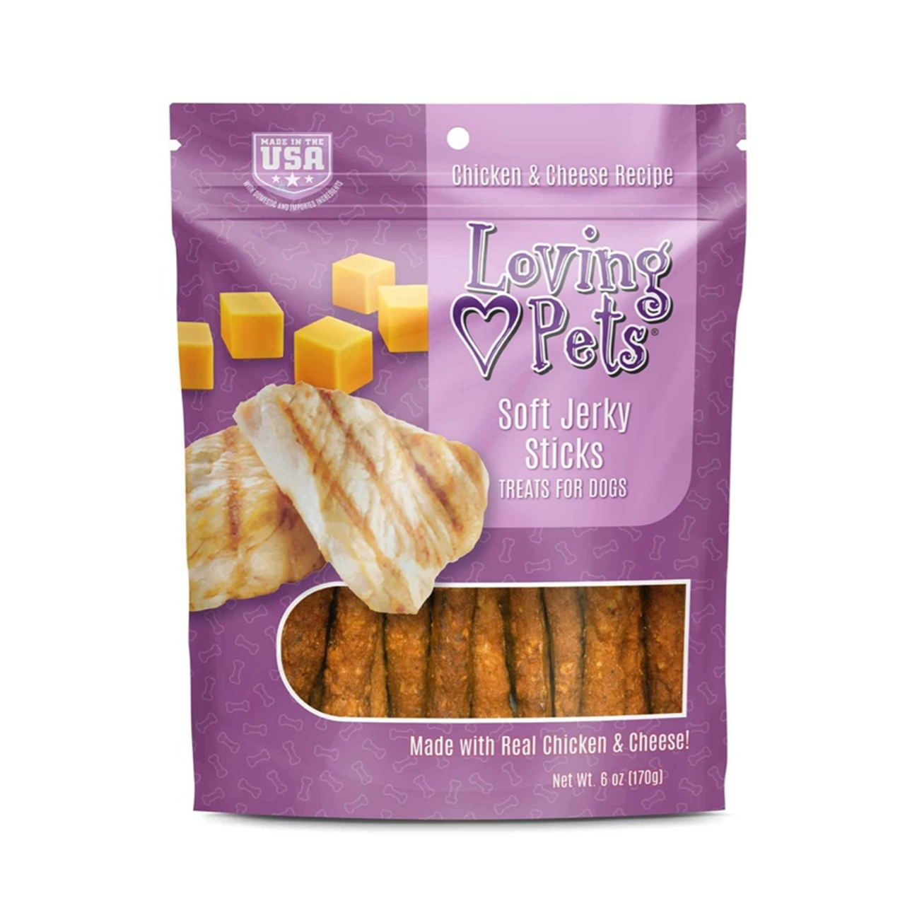 Loving Pets Soft Jerky Sticks Chicken and Cheese - Snacks para Perros
