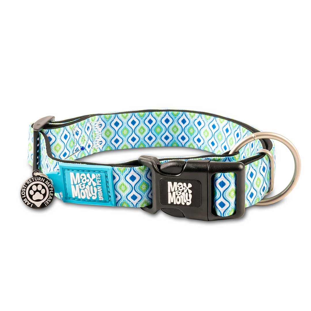 Max and Molly Smart ID Collar Retro Blue - Collares para Perros