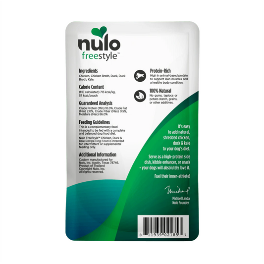 Nulo FreeStyle Pouch Chicken, Duck and Kale in Broth - Alimento Húmedo para Perros