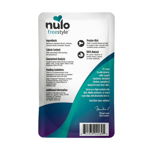 Nulo FreeStyle Pouch Mackerel, Chicken and Mussel in Broth - Alimento Húmedo para Perros