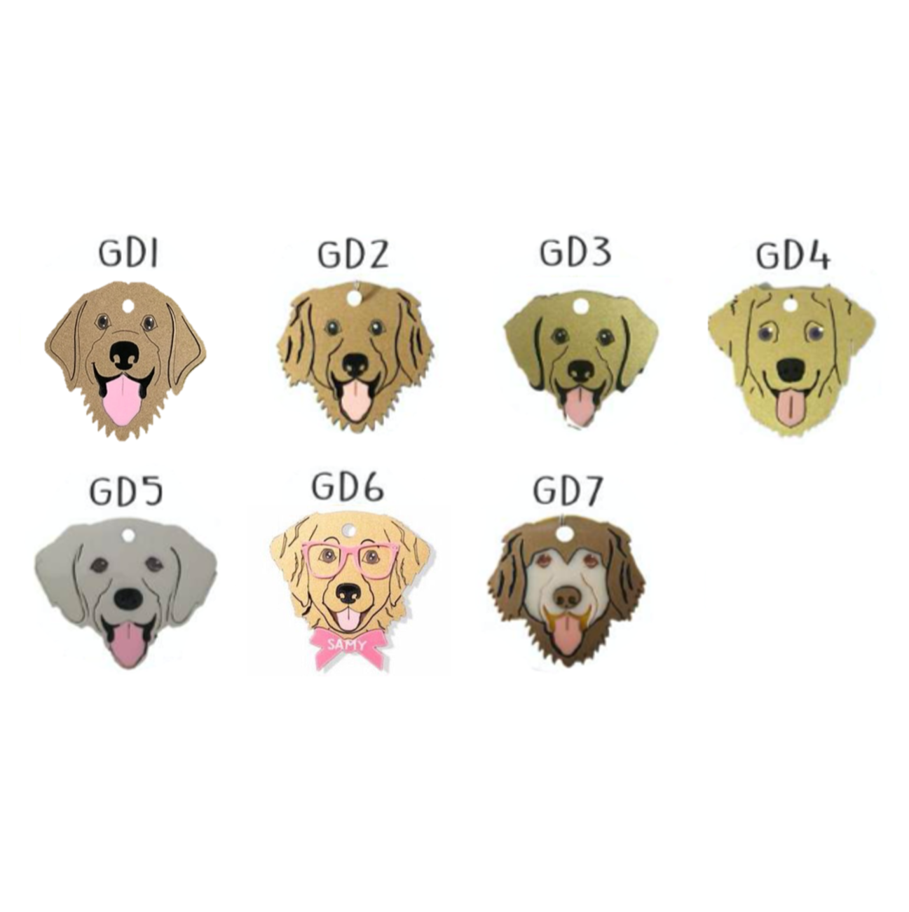 Placa de Identificación Golden Retriever - Placa Identificación Perros