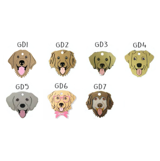 Placa de Identificación Golden Retriever - Placa Identificación Perros