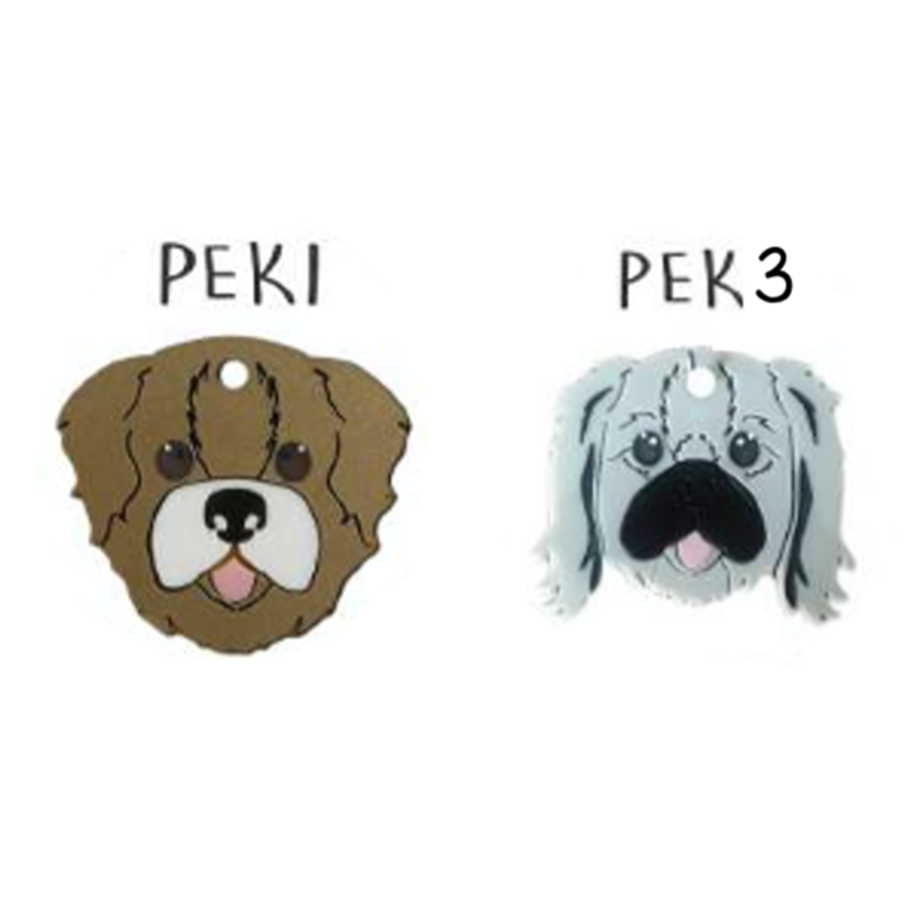 Placa de Identificación Pekinés - Placa de Identificación para Perros