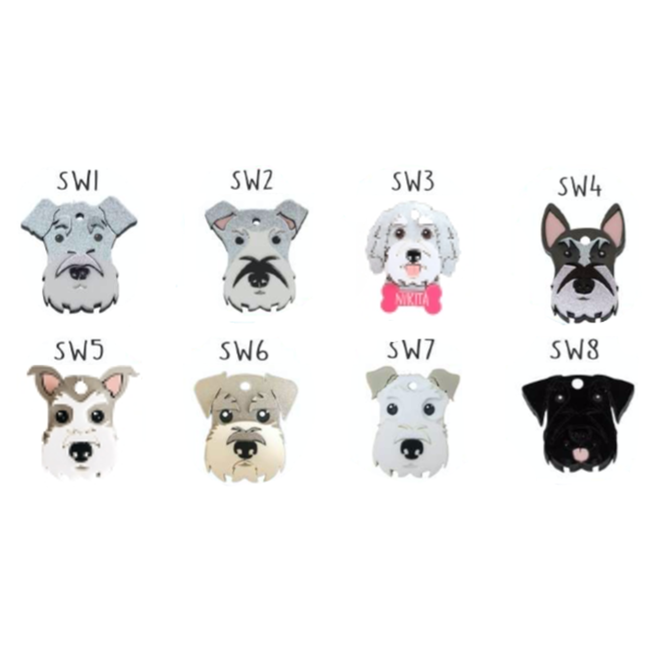 Placa de Identificación Schnauzer - Placa de Identificación para Perro