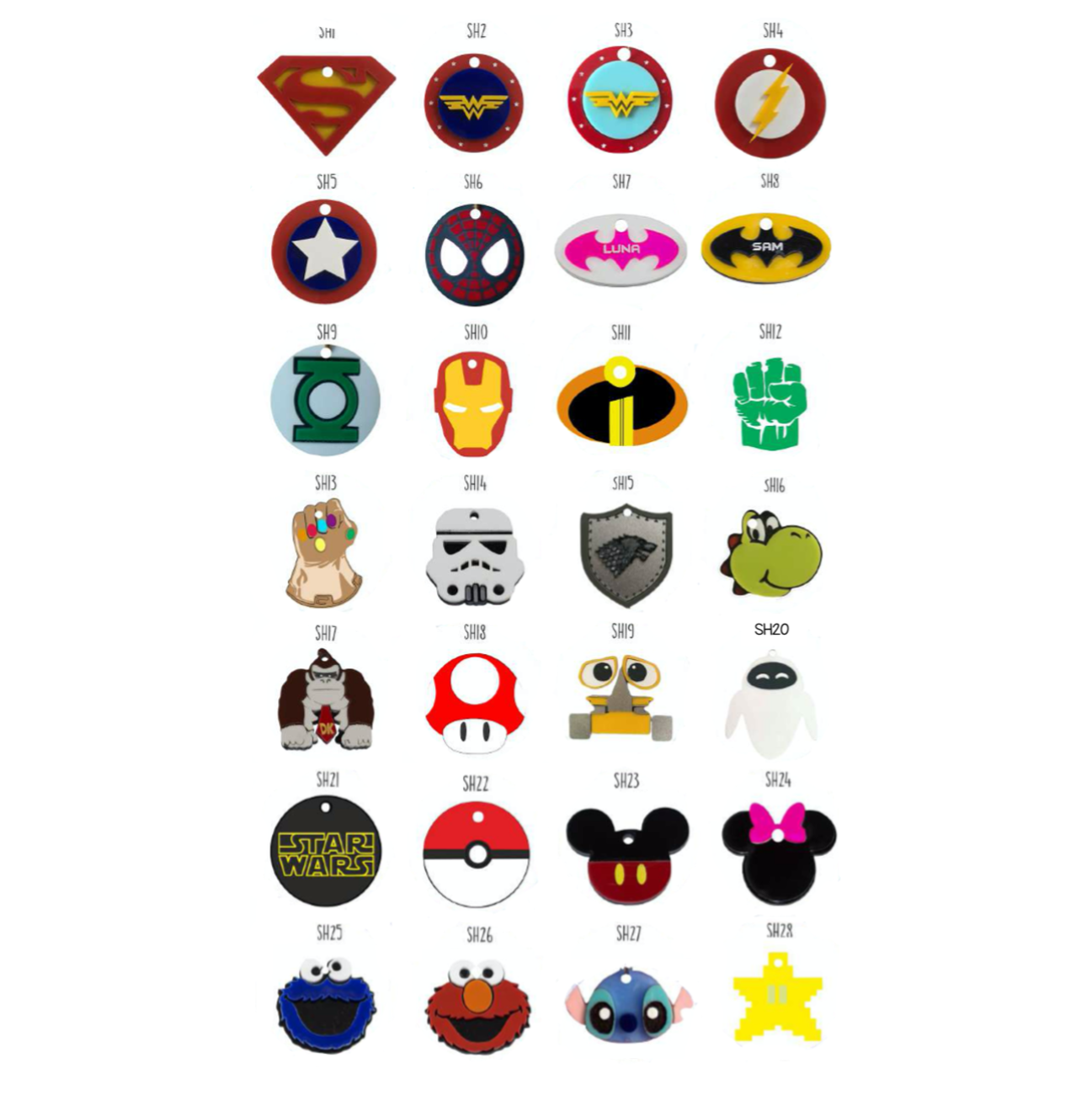 Placa de Identificación Superhéroes - Placas de Identificación