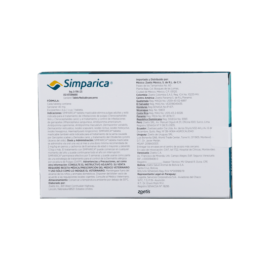 Simparica para Perros de 10 KG a 20 KG - Antipulgas para Perros