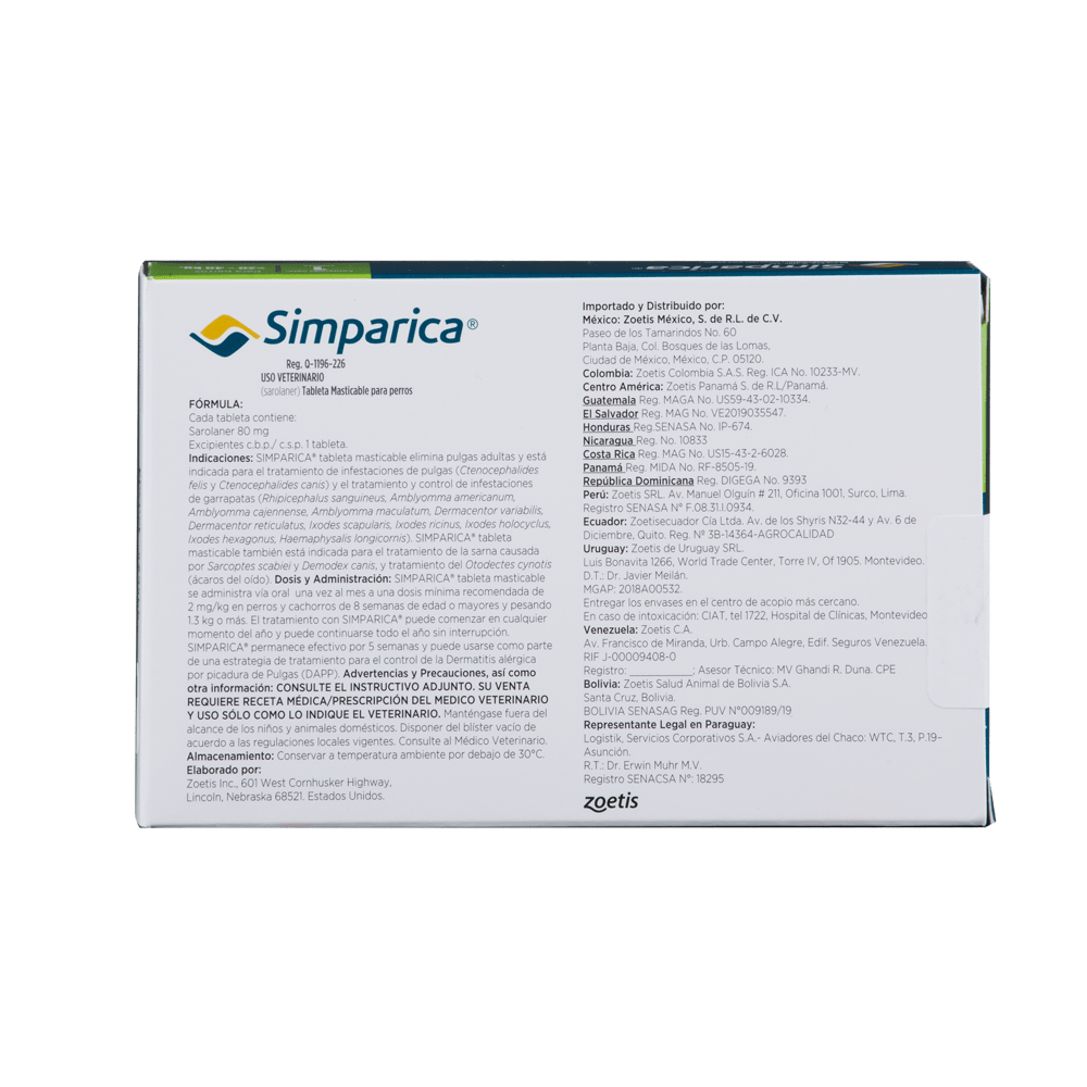 Simparica para Perros de 20 KG a 40 KG - Antipulgas para Perros