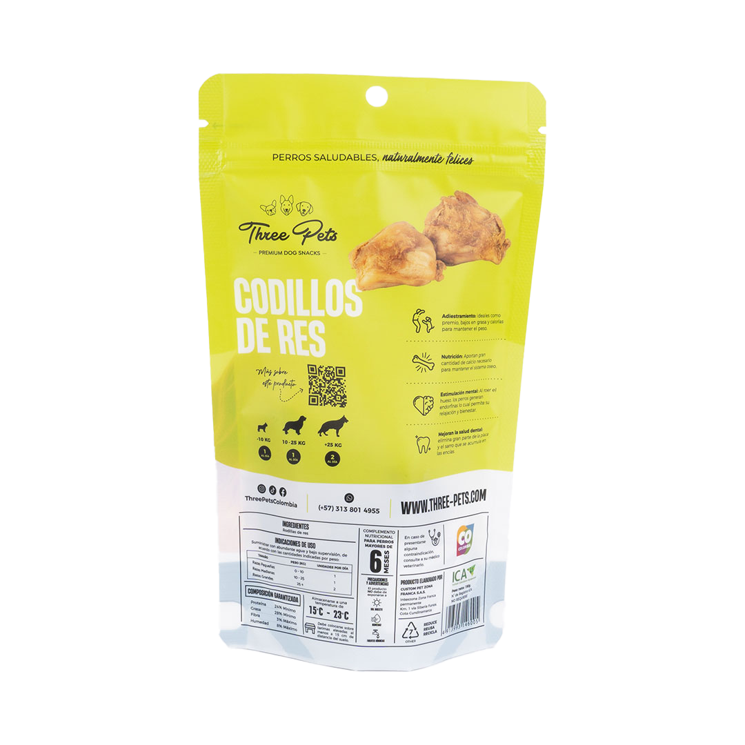 Three Pets Codillos de Res - Snacks para Perros