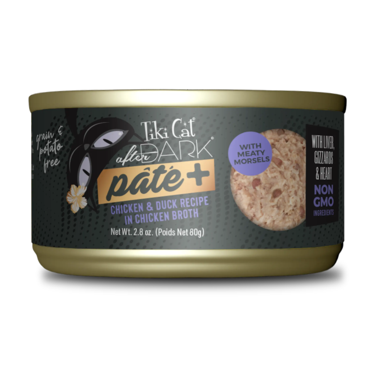 Tiki Cat After Dark Pâté Chicken and Duck Recipe In Chicken Broth - Alimento Húmedo para Gatos