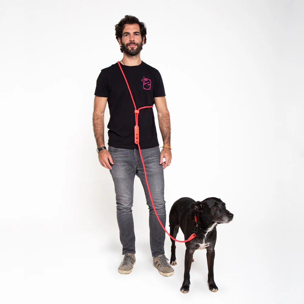 Zee.Dog Hands-Free Leash Neon Coral - Correas para Perros