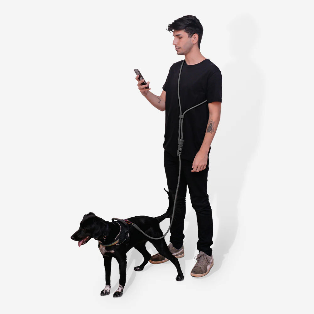 Zee.Dog Hands-Free Leash Titanium Grey - Correas para Perros