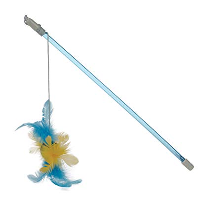 Vara Pelota Catnip y Plumas - Juguete para Gatos