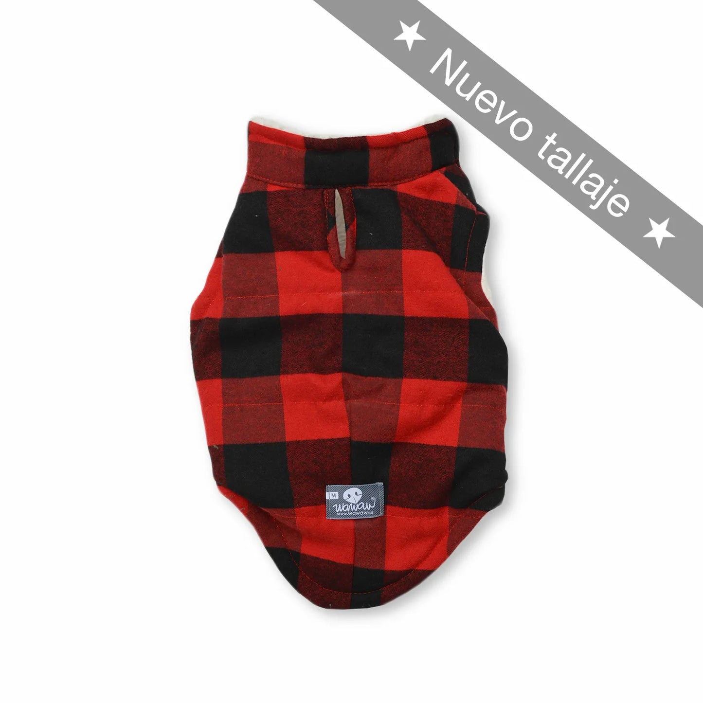 Chaleco Leñador Rojo y Negro Wawaw - Ropa para Perros y Gatos