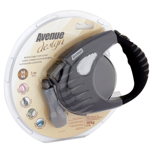 Correa Retráctil Cinta Avenue Design Negro - Correa Retráctil para Perros