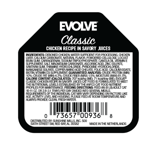 Evolve Cat Classic Crafted Meals Pollo - Alimento Húmedo para Gatos