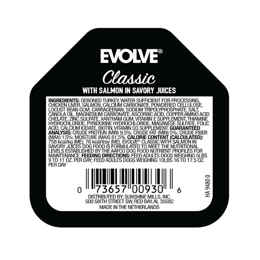 Evolve Classic Crafted Meals Salmón - Alimento Húmedo para Perros