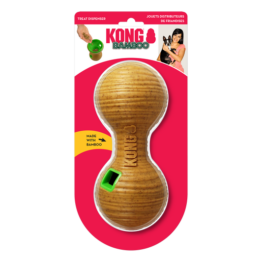Kong Bamboo Feeder Dumbbell Medium - Juguetes para Perros