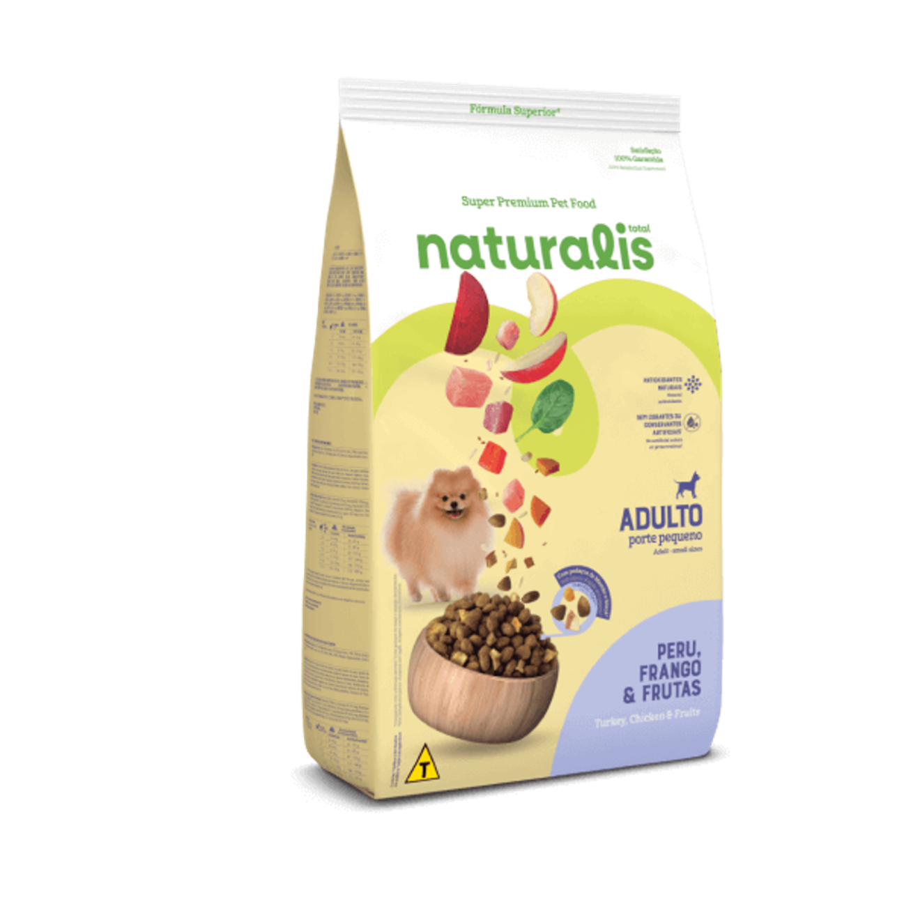 Naturalis Adultos Raza Pequeña Pavo, Pollo y Fruta - Comida para Perros