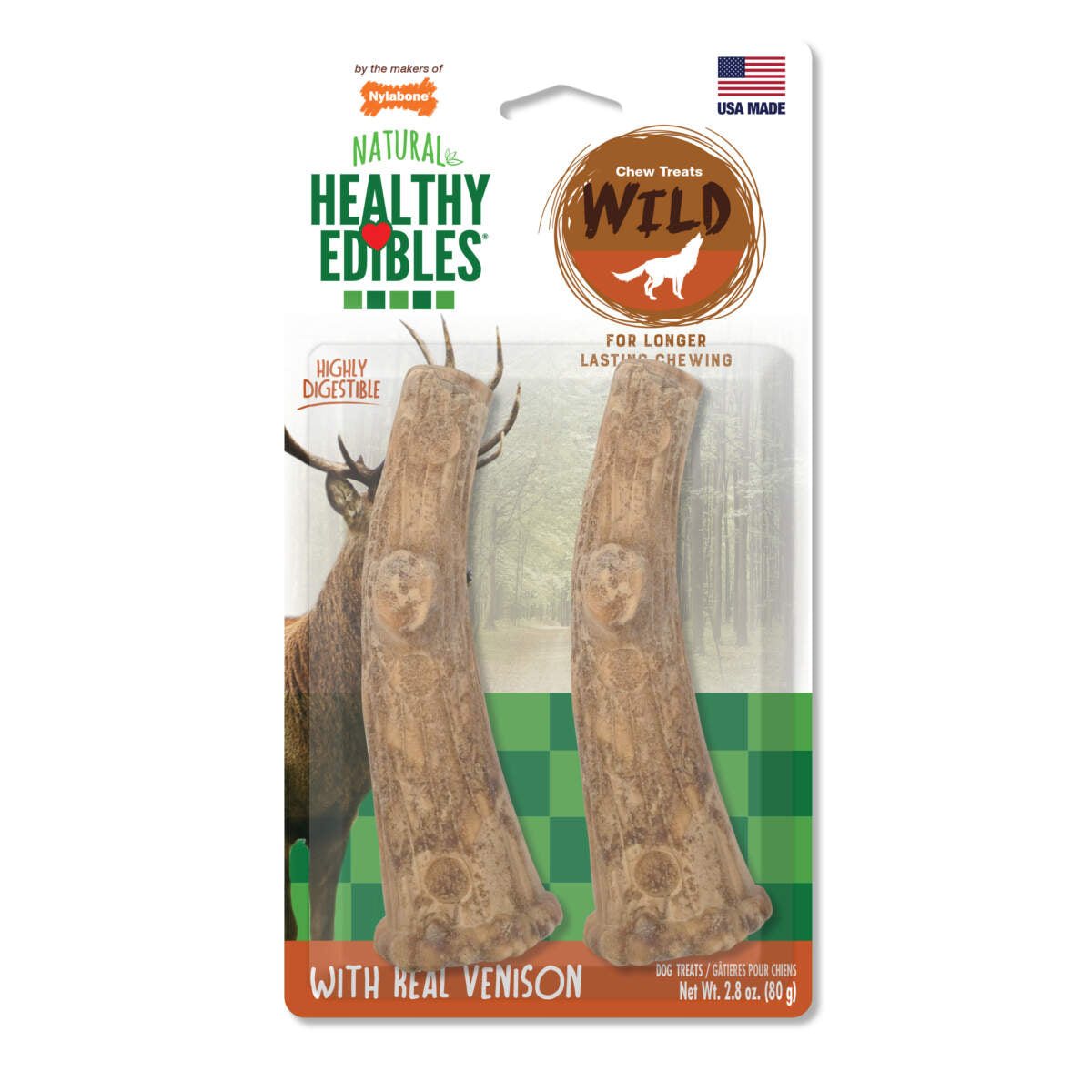 Nylabone Healthy Edibles Wild Venison Wolf - Snacks para Perros