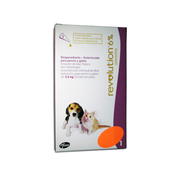Revolution 6% Cachorros Y Gatitos hasta 2.5 KG (0,25 ML) - Antipulgas y Garrapatas para Perros y Gatos